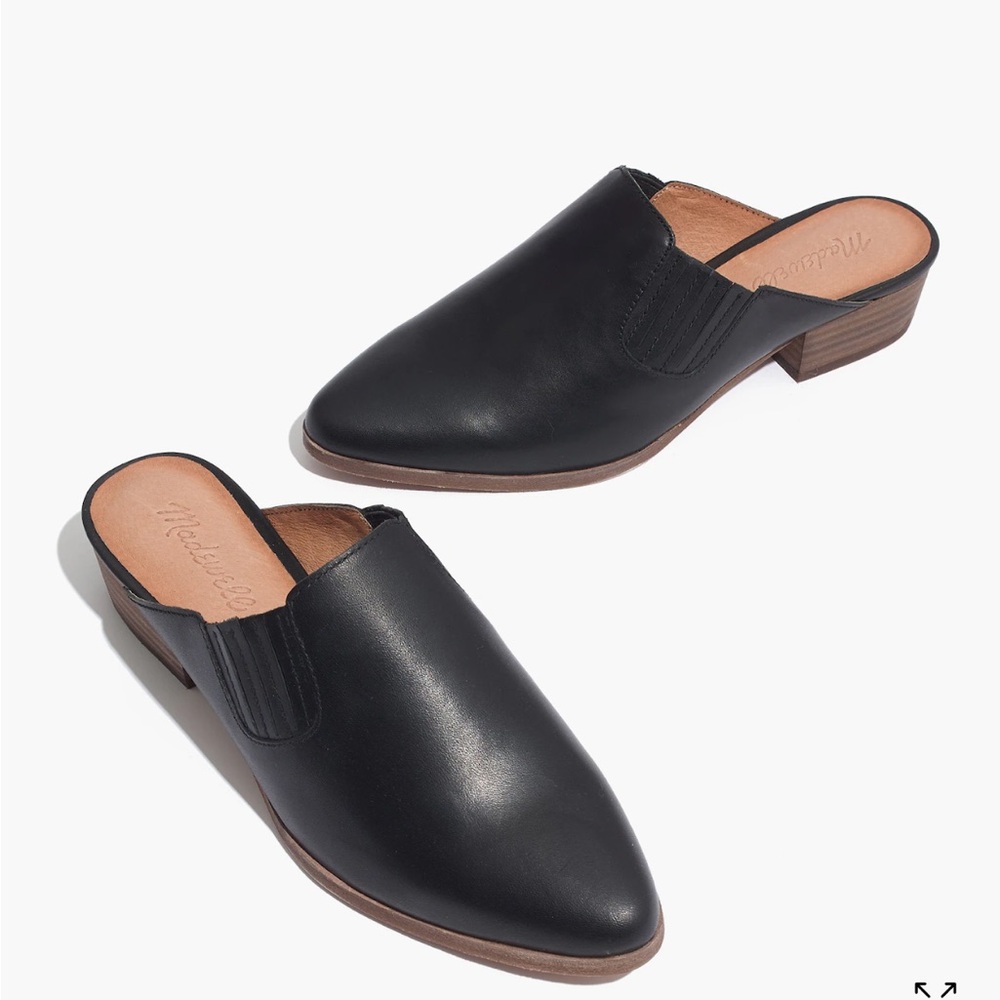 Madewell Black Leather Lanna Slip-On Mule